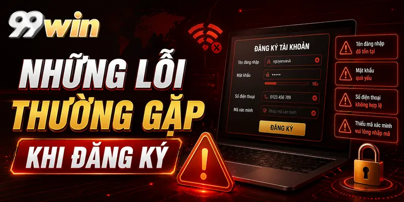 Những lỗi thường gặp khi đăng ký 99WIN